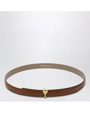 Ami Paris Cognac Ami De Coeur Belt - Brown
