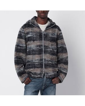 Our Legacy Wool Blend Checked Hoodie - Black