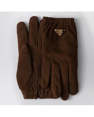 Prada Suede Leather Gloves Cocoa - Brown