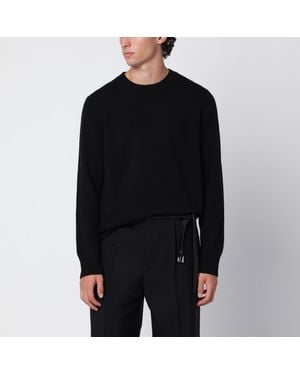 Soft Goat Cashmere Crew-Neck Jumper - Black