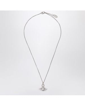 Vivienne Westwood Collana con ciondolo orb platino con cristalli - Metallizzato