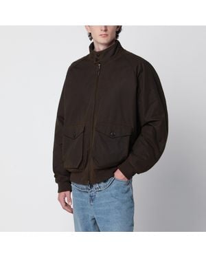 Baracuta Veste G9 Vert Deep Moss En Coton Ciré - Noir