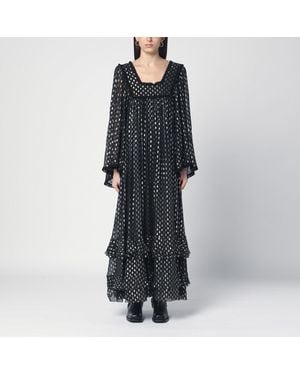 Chloé Maxi Dress With Lightweight Silk Ruffles - Black