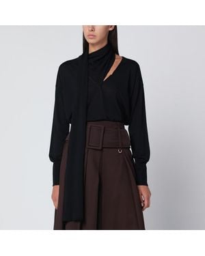Roberto Collina Maglione con sciarpa - Nero