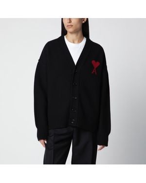 Ami Paris Cardigan Ami De Coeur Nero