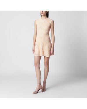 ROTATE BIRGER CHRISTENSEN Vanilla-Colored Mini Dress With Floral Appliqués - Natural