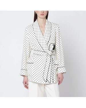 Valentino Supergrain Jacket With Plusdepois Print - White