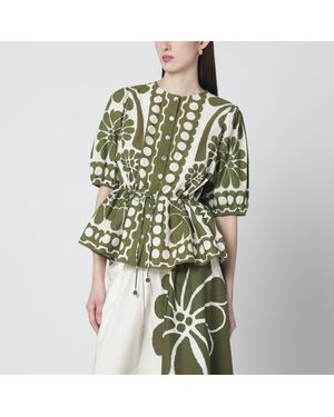 FARM Rio Palermo Blouse With Print - Green