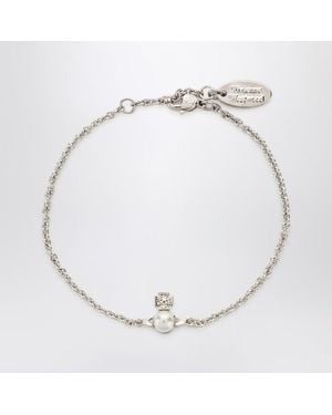 Vivienne Westwood Bracciale balbina argento con perla - Metallizzato