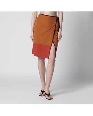 Saint Laurent Mid-Rise Pencil Skirt - Orange