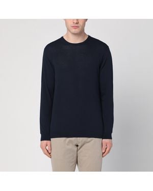 Roberto Collina Navy Jumper In Cotton - Blue