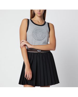 Versace Light Cotton Jersey T-Shirt With Logo Print - Black