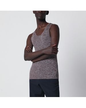 Prada Ribbed Tank Top With/ Pattern - Purple