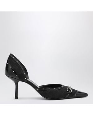 Gucci Savoy Gg Fabric Court Shoes - Black