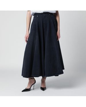 Balenciaga Maxi Godet Denim Skirt - Blue