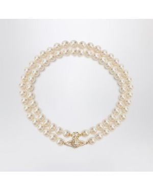 Vivienne Westwood Choker Graziella With Synthetic Pearls - Metallic