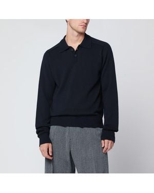 Studio Nicholson Pull Polo Marine En Laine - Noir