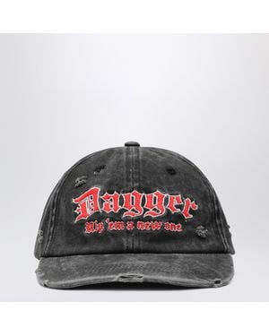 DAGGER Distressed-Effect Baseball Cap - Red