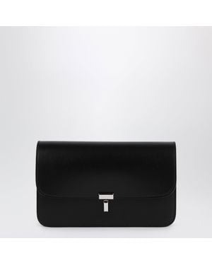 TOTEME Leather Clutch Bag With T-Lock Closure - Black