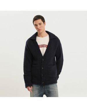 1989 STUDIO Blaue Wolljacke - Schwarz