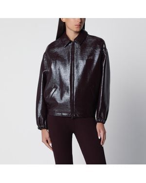 Courreges Burnt Vinyl Bomber Jacket - Black