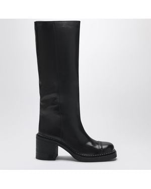 Miu Miu Leather Boots - Black