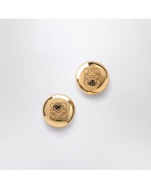 Loewe Plated Anagram Pebble Button Earrings - Metallic