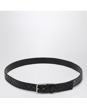 Bottega Veneta Schwarzer Geflochtener Gürtel - Braun