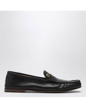 Versace Mocassins Guanto Noirs En Cuir De Veau