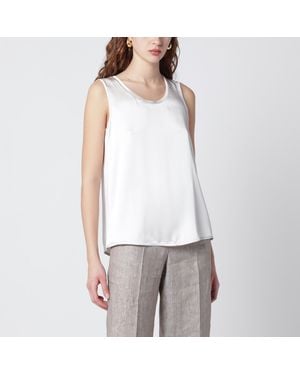 Max Mara Ivory Satin Top - White