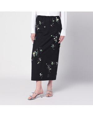 BERNADETTE Miriam Embroidered Skirt - Black