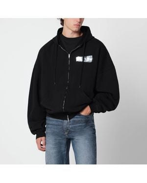 Balenciaga Cotton Zip-Up Sweatshirt - Black