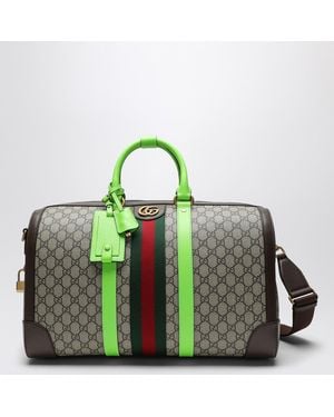 Gucci gg Savoy Medium Duffle Bag Beige/ebony/shiny Green