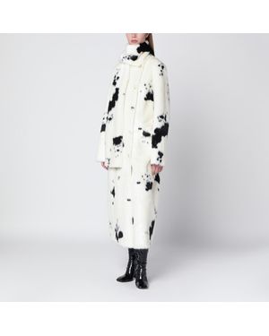 Stand Studio Palmer Faux Fur Coat With Detachable Scarf - White
