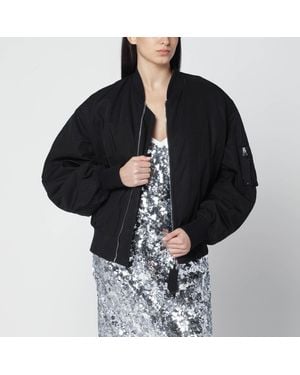 The Attico Zip Bomber Jacket - Black