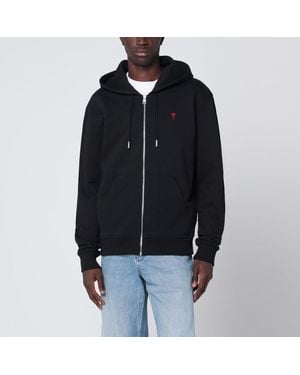 Ami Paris Ami De Coeur Zip Sweatshirt - Black