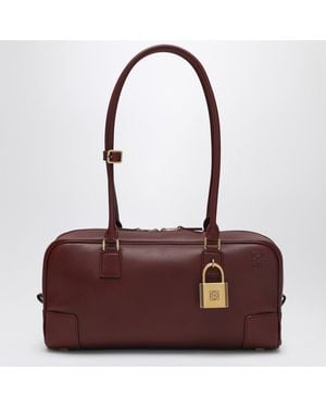 Loewe Amazona 31 Cropped Bag In Mahogany Leather - Purple