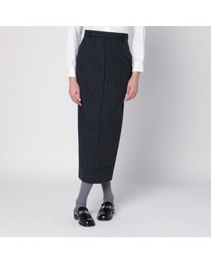 Thom Browne Pinstriped Pencil Skirt - Blue