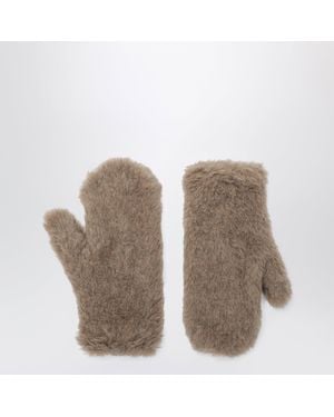 Max Mara Dark Teddy Gloves - Natural