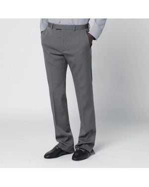Gucci Wool Satin Trousers - Grey