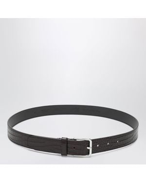 Frankie Shop Patent Toni Croc Belt - Black