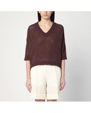 Roberto Collina Brauner Pullover Aus Baumwollmischung - Rot