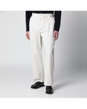 Lemaire Pantalon Blanc Poudre En Coton