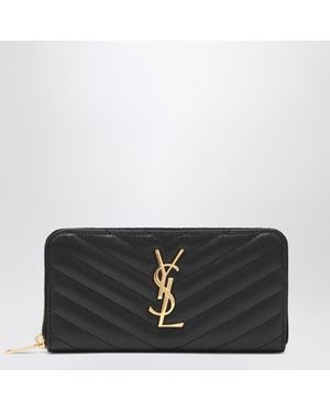 Saint Laurent Cassandre Matelassé Wallet - Black