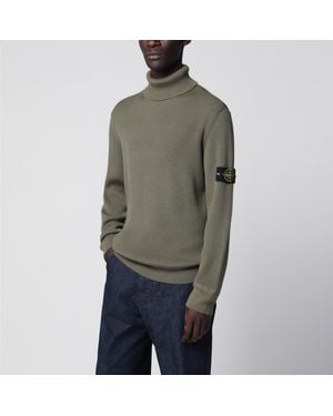 Stone Island Military Ribbed Turtleneck Sweater - Green