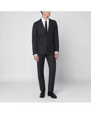 Prada Abito monopetto in lana e cashmere antracite - Nero