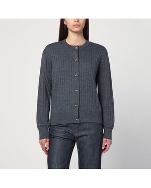 Bottega Veneta Ribbed Wool Cardigan - Blue