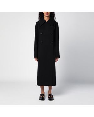 Loewe Wool Double-breasted Coat - Black