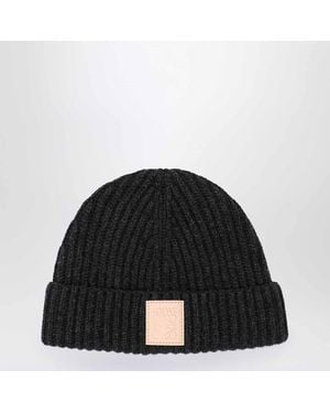 Loewe Ribbed Cashmere Beanie - Black