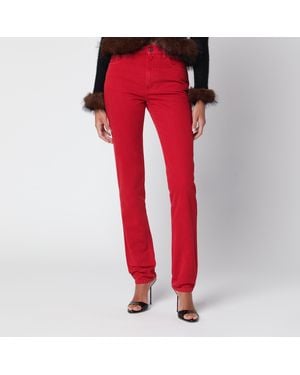 Chloé Berry Cotton Denim Jeans - Red
